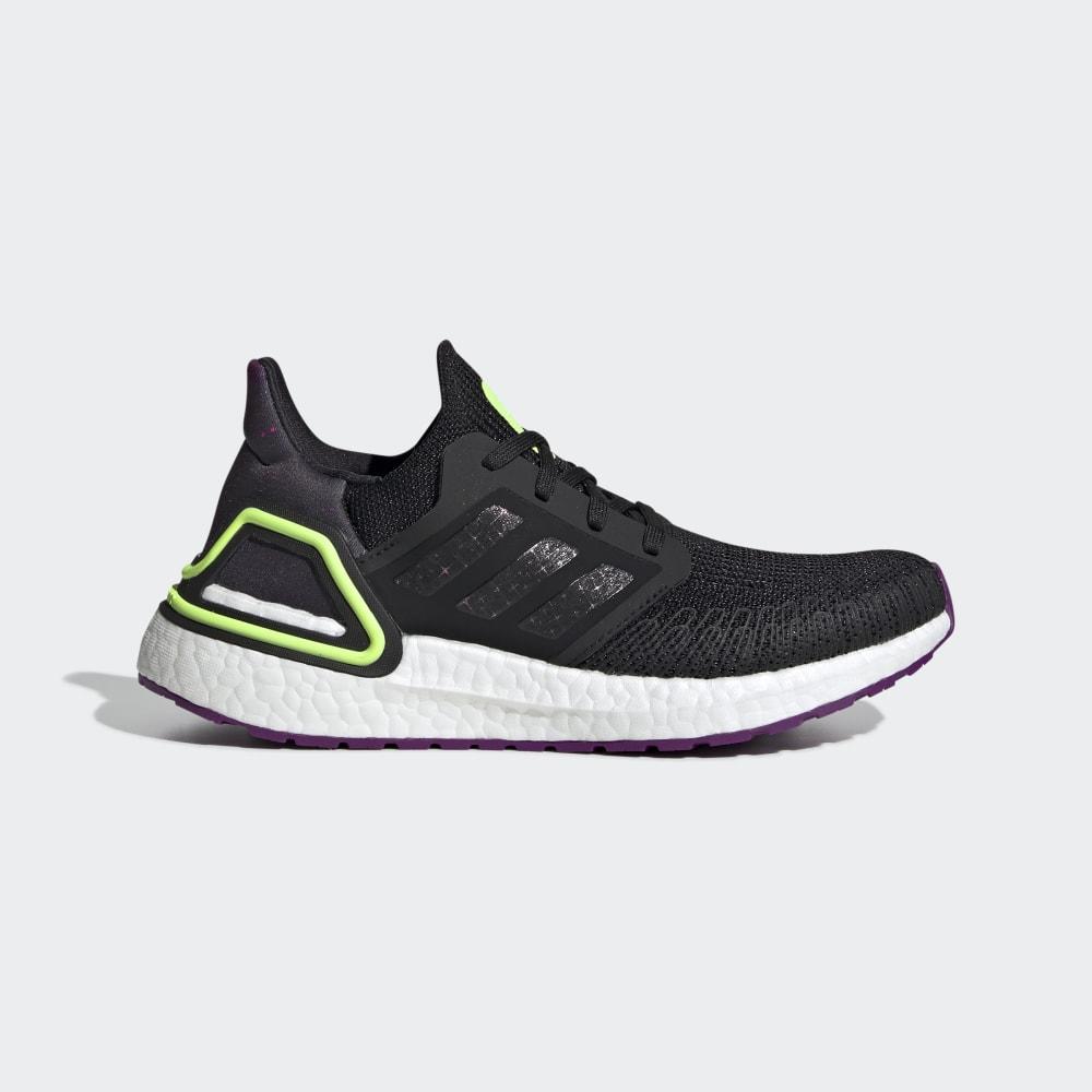 Adidas Boys' Ultraboost 20 Running Shoes Black/Purple/White Ireland EG4806